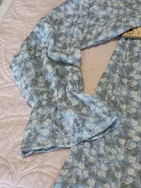 By The River Light Blue Floral Ruffle Tiered Dress - Picture 7 of 7